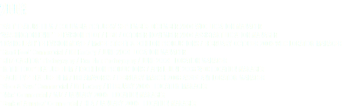 2008 ‘SALT’ FEATURE FILM / COLUMBIA PICTURES/ SEPTEMBER-DECEMBER 2008 WDC LOCATION MANAGER ’WASHINGTONIENNE’ TELEVISION PILOT / HBO / OCTOBER-NOVEMBER 2008 ASSISTANT LOCATION MANAGER ’LOVING LEAH’ TELEVISION MOVIE / McGEE STREET & ECHELON PRODUCTIONS / FEBRUARY-OCTOBER 2008 WDC LOCATION MANAGER ‘Giant Food’ Commercial / Oil Factory / JUNE 2008 LOCATION MANAGER ‘RITZ-CARLTON’ Photography / Ben FInk Photography / JUNE 2008 LOCATION MANAGER ‘IN THE LOOP’ FEATURE FILM / ESCHELON PRODUCTIONS / APRIL-JUNE 2008 WDC LOCATION MANAGER ‘EAGLE EYE’ FEATURE FILM / DREAMWORKS / FEBRUARY-MARCH 2008 ASSISTANT LOCATION MANAGER ‘Shop & Save’ Commercial / Oil Factory / FEBRUARY 2008 LOCATION MANAGER ‘Nike’ Commercial / MJZ / JANUARY 2008 LOCATION MANAGER ‘Bank of America’ Commercial / HLA / JANUARY 2008 LOCATION MANAGER